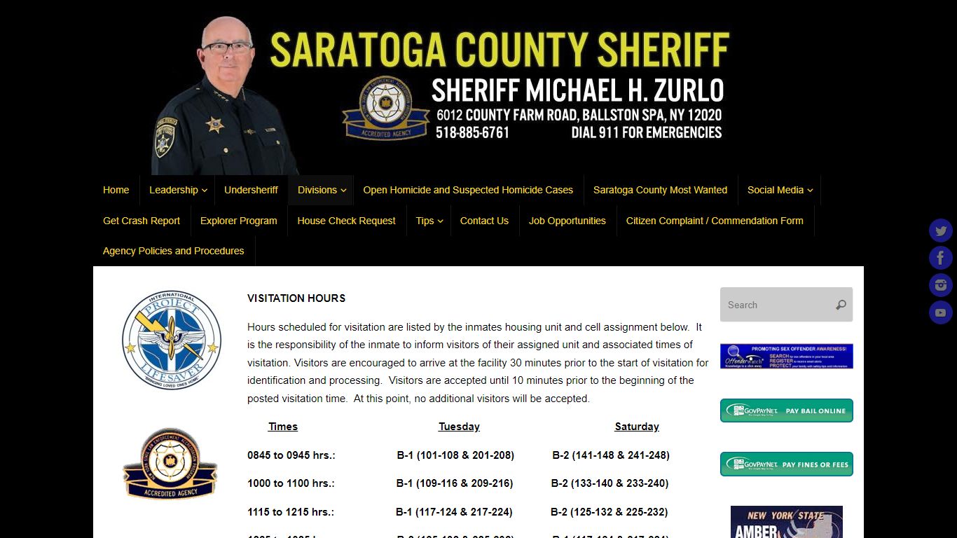 Visitations - Saratoga County Sheriff's Office